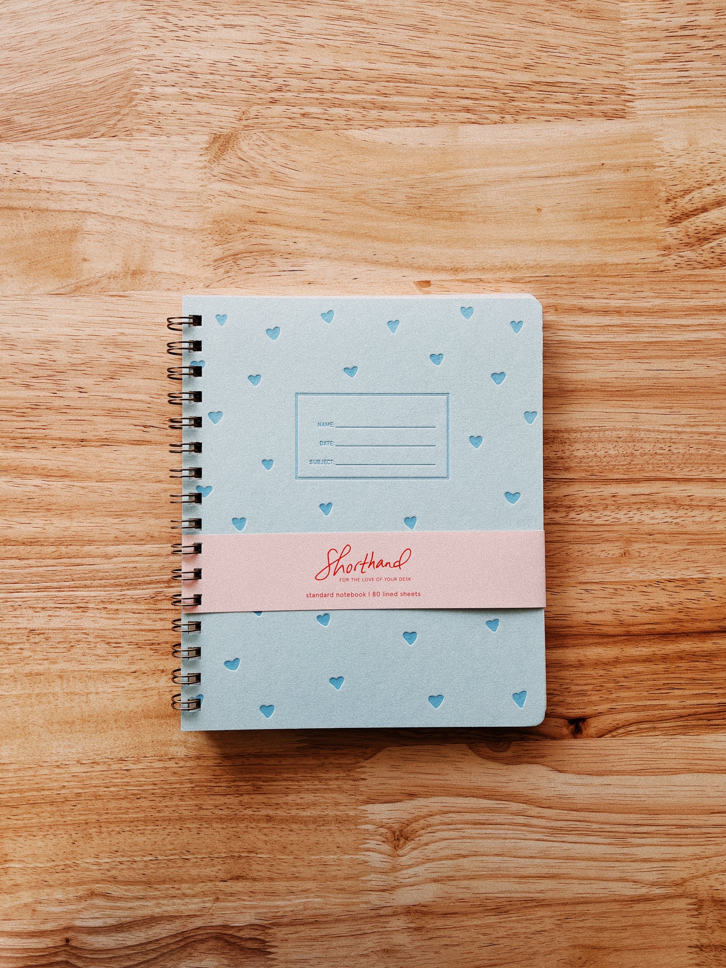 Shorthand Blue Hearts Notebook