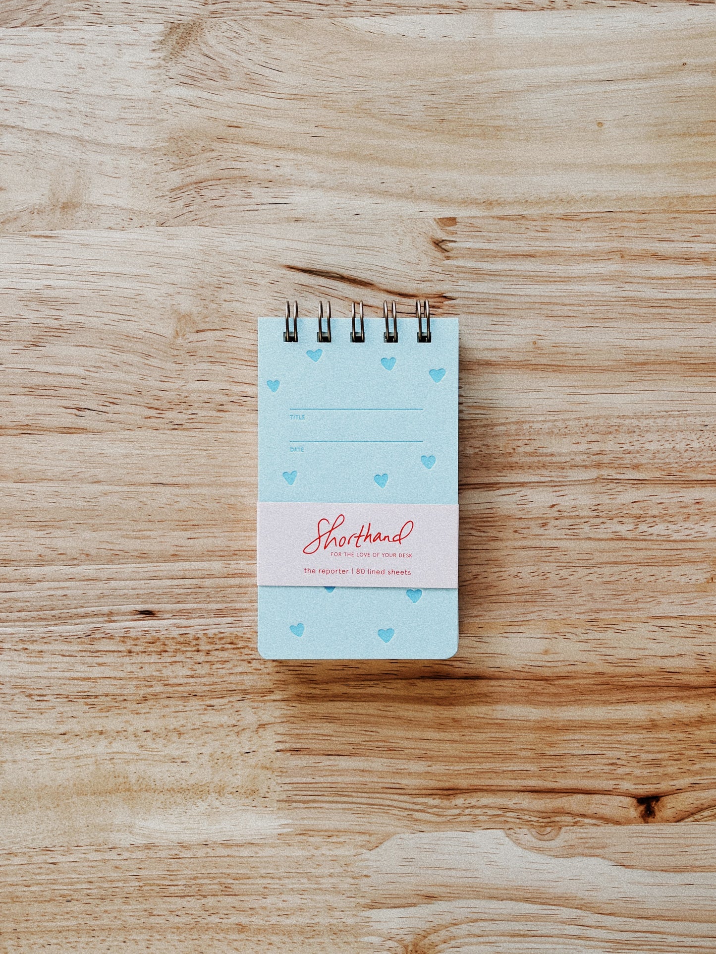Shorthand Blue Heart Reporter Notebook