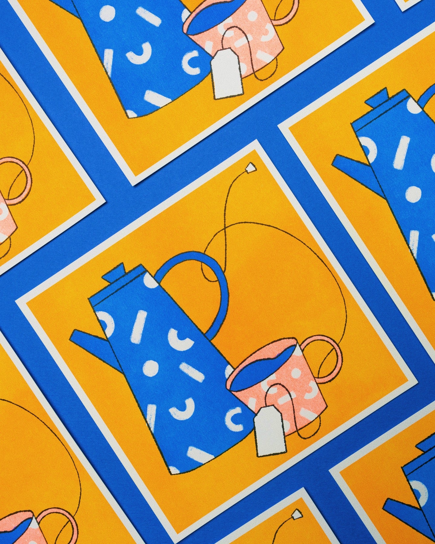 Cozy Tea Risograph Print